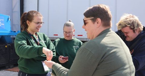 MD Zoo Staff touches sand