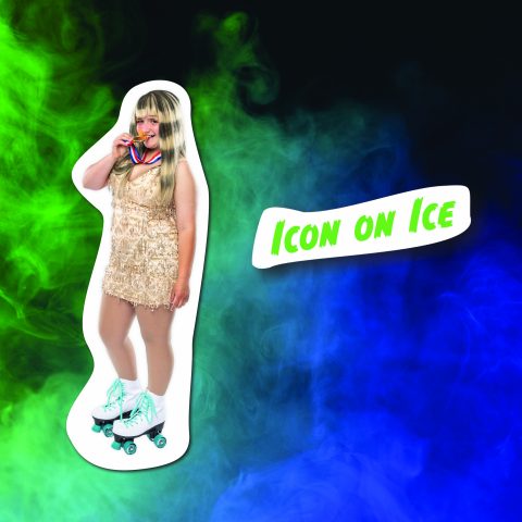 A young female teen or preteen dressed up in a USA Olympic figure skater Alyssia Liu Halloween costume, which is one of the best trendy Halloween costumes for 2026.
